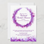 Invitation Aquarelle violette art splat douche nuptiale tardi (Devant)
