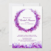 Invitation Aquarelle violette art splat nuptiale douche invit (Devant)