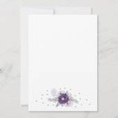 Invitation Aquarelle violette Baby shower floral par la poste (Dos)