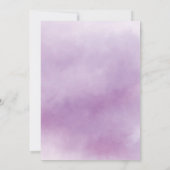Invitation Aquarelle violette Baptême Christening (Dos)