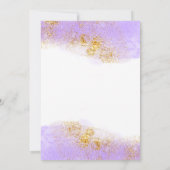 Invitation Aquarelle violette| Bat mitzvah d'or Faux (Dos)