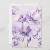 Invitation Aquarelle violette blanc Fée Anniversaire (Dos)