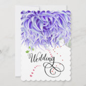 Invitation Aquarelle violette Chrysanthemum Mariage floral (Dos)