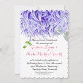 Invitation Aquarelle violette Chrysanthemum Mariage floral (Devant)