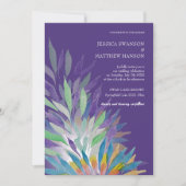 Invitation Aquarelle violette colorée Mariage floral (Devant)