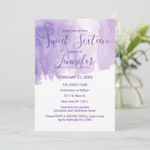 Invitation Aquarelle violette de couleur violette 16 (Debout devant)