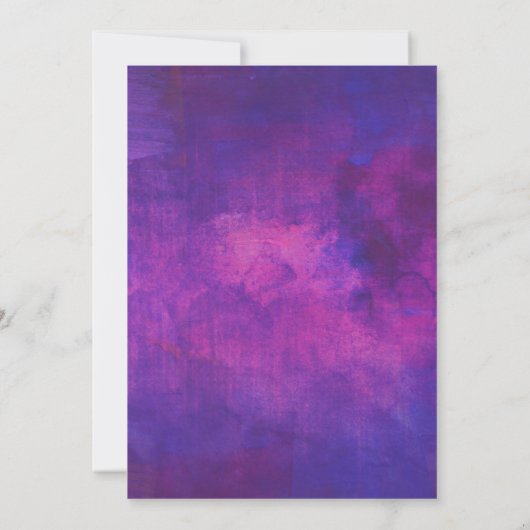 Invitation Aquarelle violette et rose Mariage Abstrait (Dos)