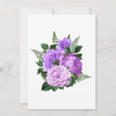 Invitation Aquarelle violette et verte Fête des mariées flora (Dos)