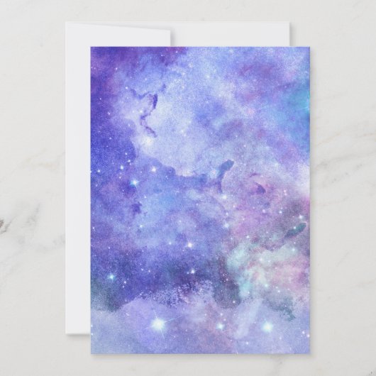 Invitation Aquarelle violette étoile Sky Space Lover Galaxy (Devant)