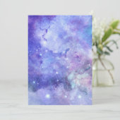 Invitation Aquarelle violette étoile Sky Space Lover Galaxy (Debout devant)