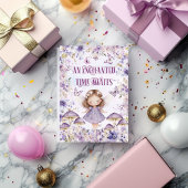 Invitation Aquarelle violette Fée Florale Premier anniversair