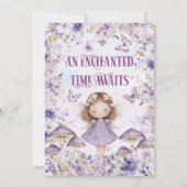 Invitation Aquarelle violette Fée Florale Premier anniversair (Dos)