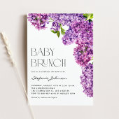 Invitation Aquarelle violette Fleurs Lilac Bébé Brunch