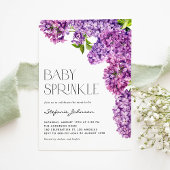 Invitation Aquarelle violette Fleurs Lilac Bébé Parsemer