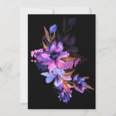 Invitation Aquarelle violette Floral Black Engagement Party (Dos)