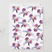 Invitation Aquarelle violette Floral Boho BabyDouche (Dos)