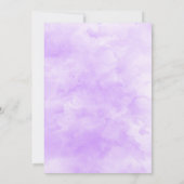 Invitation Aquarelle violette Florale Fête des mariées or (Dos)
