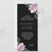 Invitation Aquarelle violette Florale Mariage noir (Devant)