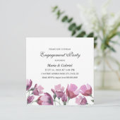 Invitation Aquarelle violette Flower. Fête de fiançailles flo (Debout devant)