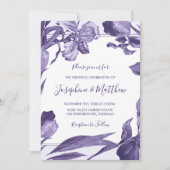 Invitation Aquarelle violette Iris Mariage végétal (Devant)