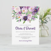 Invitation Aquarelle violette Lavande Mariage Floral (Debout devant)
