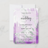 Invitation Aquarelle violette Lavander Élégante Florale (Devant)