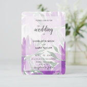 Invitation Aquarelle violette Lavander Élégante Florale (Debout devant)