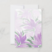 Invitation Aquarelle violette Lavander Élégante Florale (Dos)
