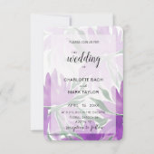 Invitation Aquarelle violette Lavander Élégante Florale (Devant)