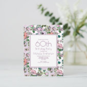 Invitation Aquarelle violette Lilac Floral 60e anniversaire (Debout devant)