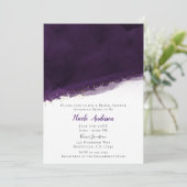 Invitation Aquarelle violette or Fête des mariées moderne chi (Debout devant)