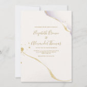 Invitation Aquarelle violette simple et mariage parties scint (Devant)