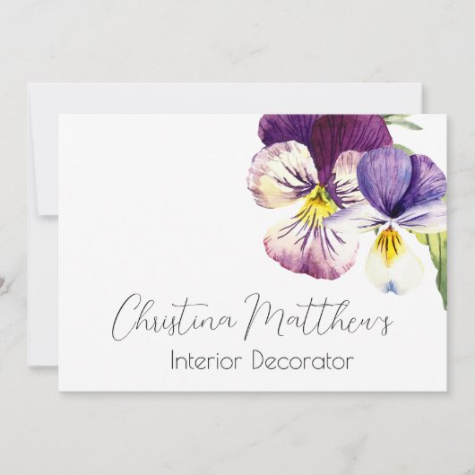 Invitation Aquarelle violette sur blanc (Devant)