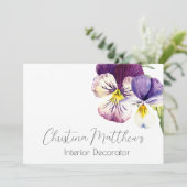 Invitation Aquarelle violette sur blanc (Debout devant)