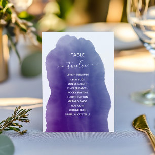 Invitation Aquarelle violette Tableau Numéro de siège