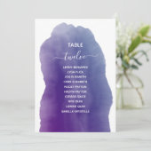 Invitation Aquarelle violette Tableau Numéro de siège (Debout devant)
