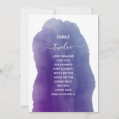 Invitation Aquarelle violette Tableau Numéro de siège (Dos)
