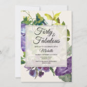 Invitation Aquarelle violette Vins floraux 40e anniversaire (Devant)