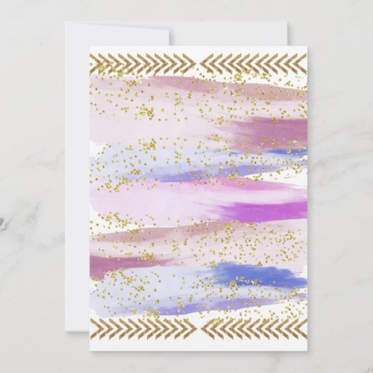 Invitation Aquarelle violette Young Wild & Three 3e anniversa (Dos)