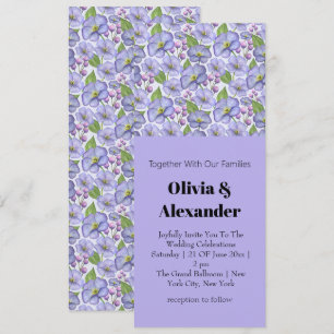 Invitation Aquarelle Violettes Violettes & Motif Floral