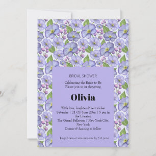 Invitation Aquarelle Violettes Violettes & Motif Floral