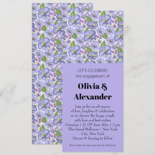 Invitation Aquarelle Violettes Violettes & Motif Floral