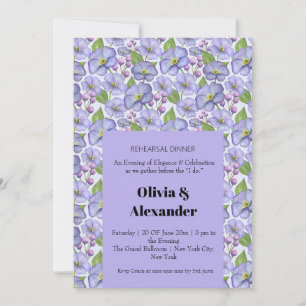 Invitation Aquarelle Violettes Violettes & Motif Floral