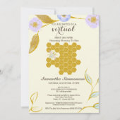 Invitation Aquarelle VIRTUELLE Mère dorée à Baby shower d'abe (Devant)