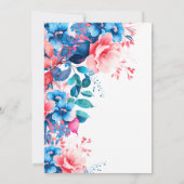 Invitation Aquarelle vive Florale 60e anniversaire (Dos)