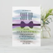 Invitation Aquarelle Votre service en tant que Groomsman (Debout devant)
