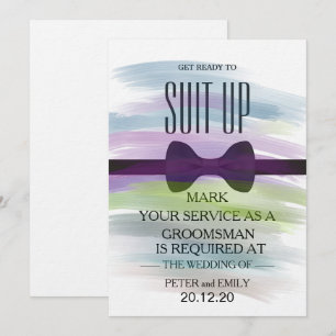 Invitation Aquarelle Votre service en tant que Groomsman