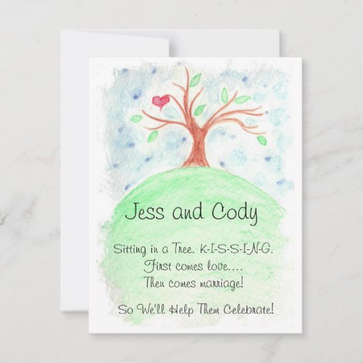 Invitation Aquarelle Wedding shower de couple (Devant)