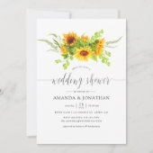 Invitation Aquarelle Wedding shower de tournesols de Bohême (Devant)