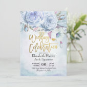 Invitation Aquarelle wedding shower Plumes florales de Bohème (Debout devant)